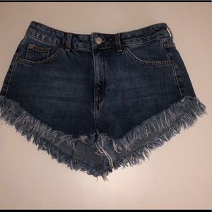 Topshop high waisted denim shorts